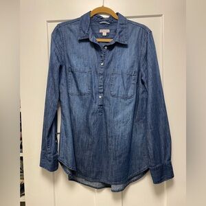 Merona denim popover top